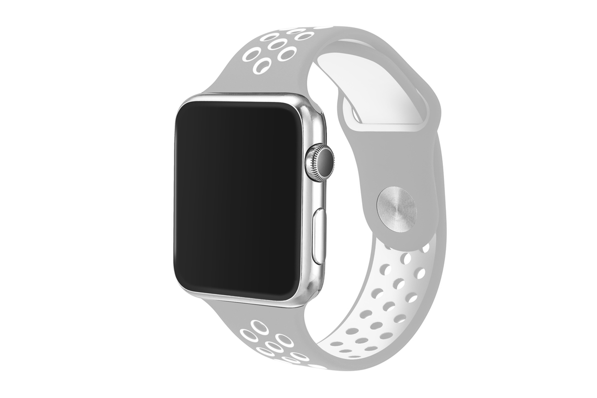 Silikónový remienok Tactical 169 Double Apple Watch 45/44/42mm šedo-biely #00002403