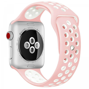 Silikónový remienok Tactical 172 Double Apple Watch 45/44/42mm ružovo-biely #00002404