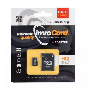 Pamäťová karta micro SDHC Imro 64GB class 10 s adaptérom