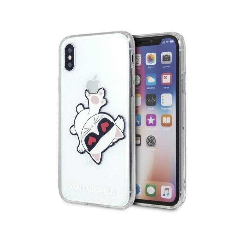 Puzdro Karl Lagerfeld Fun Eaten iPhone XS Max transparentné
