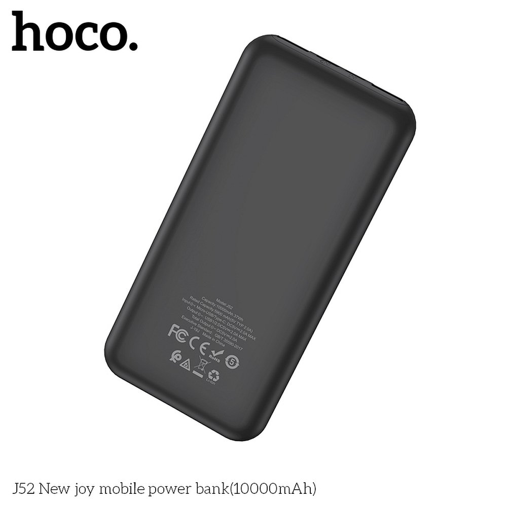 Power Bank HOCO J52 New Joy 10 000 mAh čierna – Obrázok 2