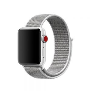 Nylonový remienok KINGMAS pre Apple Watch 45/44/42mm sivo-biely