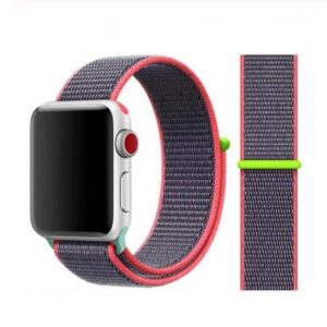 Nylonový remienok KINGMAS pre Apple Watch 41/40/38mm sivo-ružový