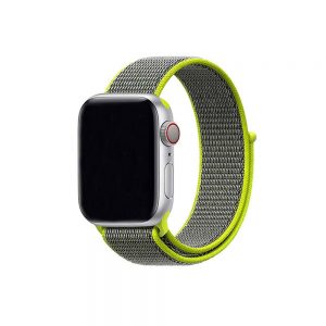 Nylonový remienok KINGMAS pre Apple Watch 41/40/38mm sivo-zelený