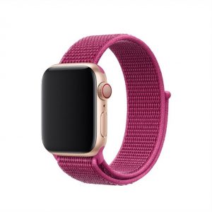 Nylonový remienok KINGMAS pre Apple Watch 45/44/42mm tmavo ružový