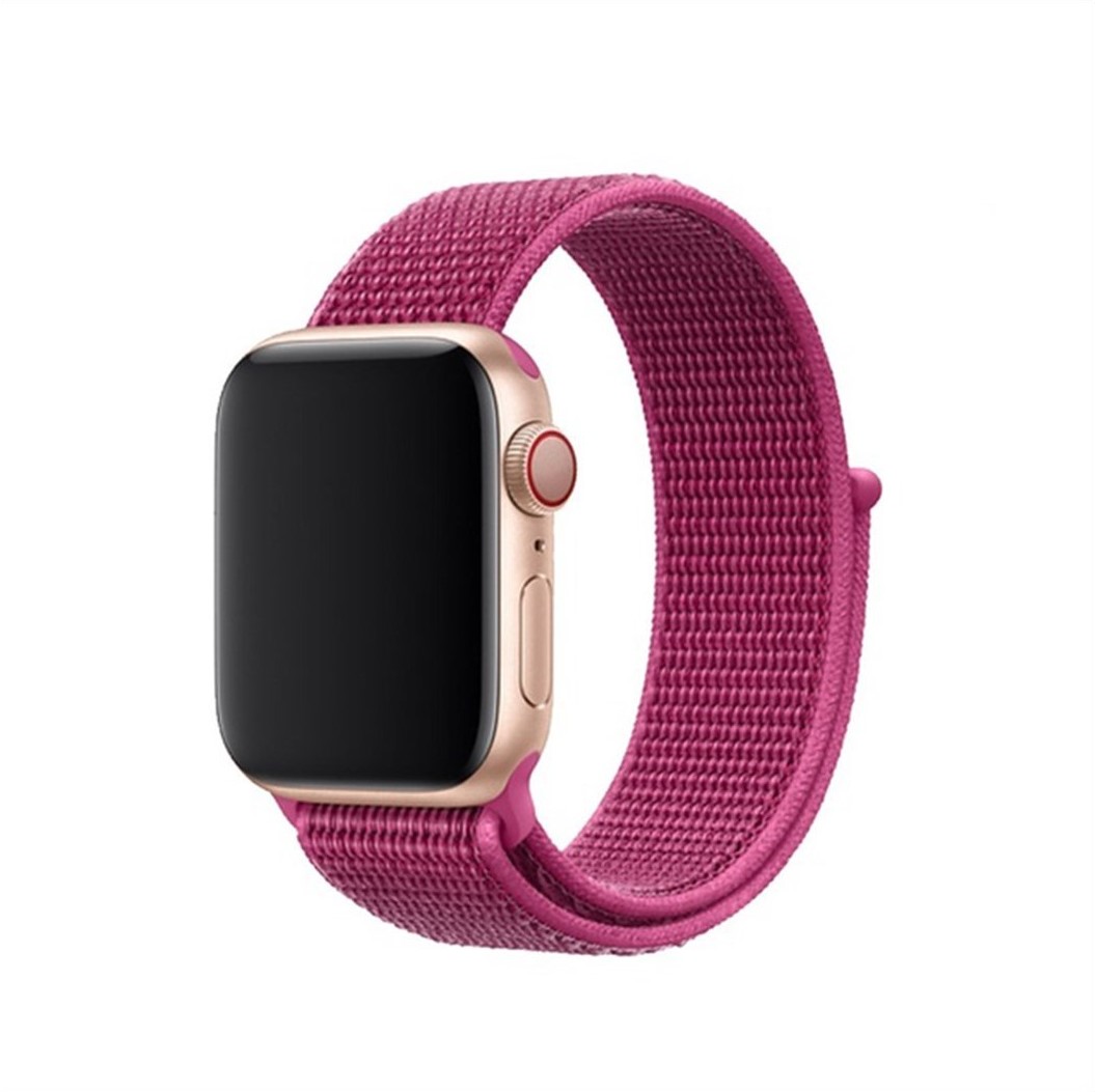 Nylonový remienok KINGMAS pre Apple Watch 45/44/42mm tmavo ružový
