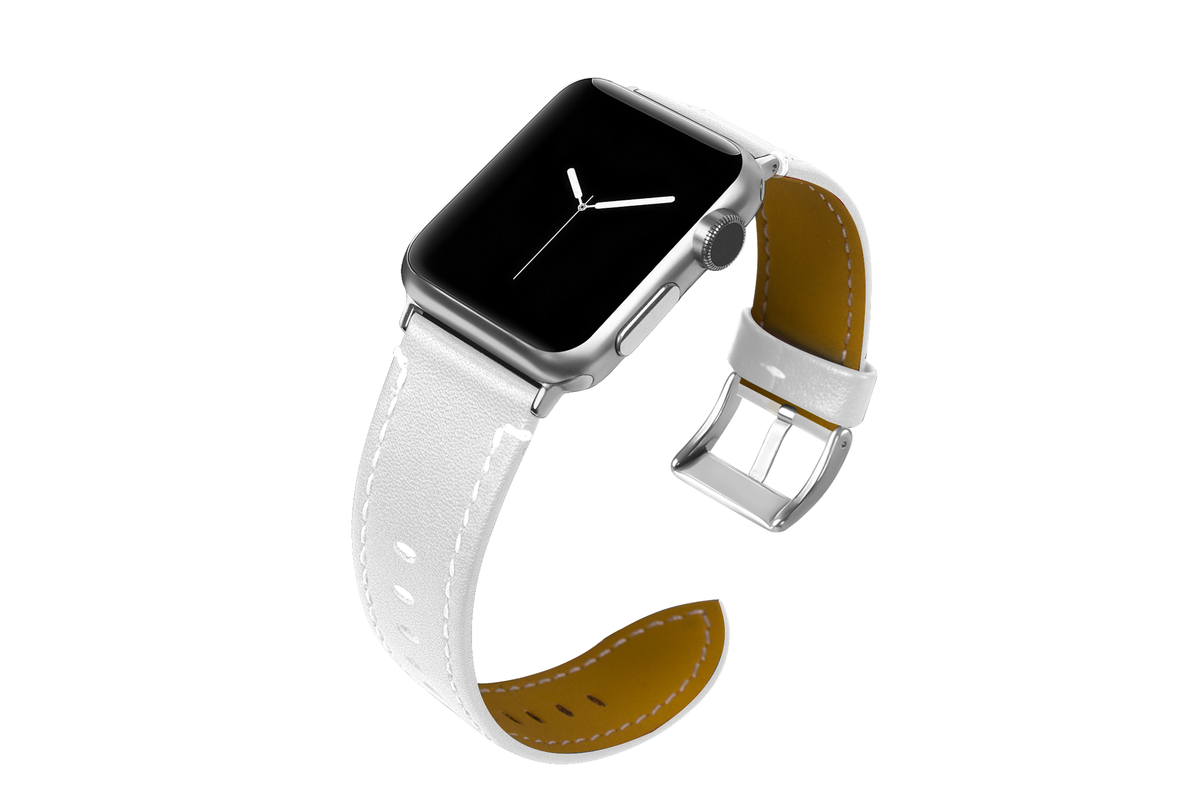Kožený remienok Tactical 029 Color Apple Watch 45/44/42mm biely #00002471