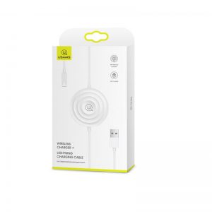 Bezdrôtová nabíjačka USAMS CC096 pre Apple Watch a Apple iPhone s Lightning káblom biela