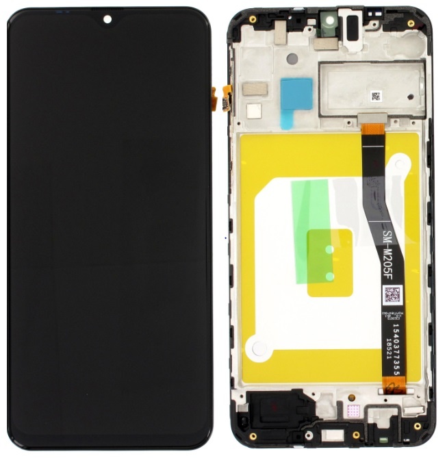 Samsung Galaxy M20 (M205F) – Originál LCD displej a dotyková plocha s rámom čierny (Service Pack)