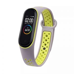 Silikónový remienok KINGMAS Double pre Xiaomi Mi Band 3/4 šedo-zelený