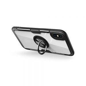 Puzdro Forcell CARBON CLEAR RING iPhone 12 Pro Max (6.7") transparentné s čiernym rámom