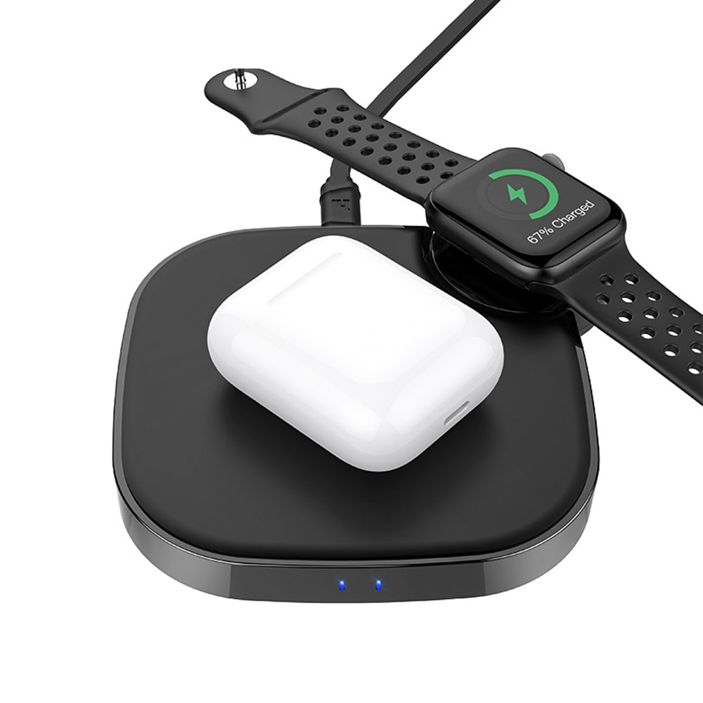 Bezdrôtová nabíjačka HOCO S5 Rich Power 2v1 pre iPhone a Apple Watch čierna – Obrázok 3