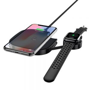 Bezdrôtová nabíjačka HOCO S5 Rich Power 2v1 pre iPhone a Apple Watch čierna