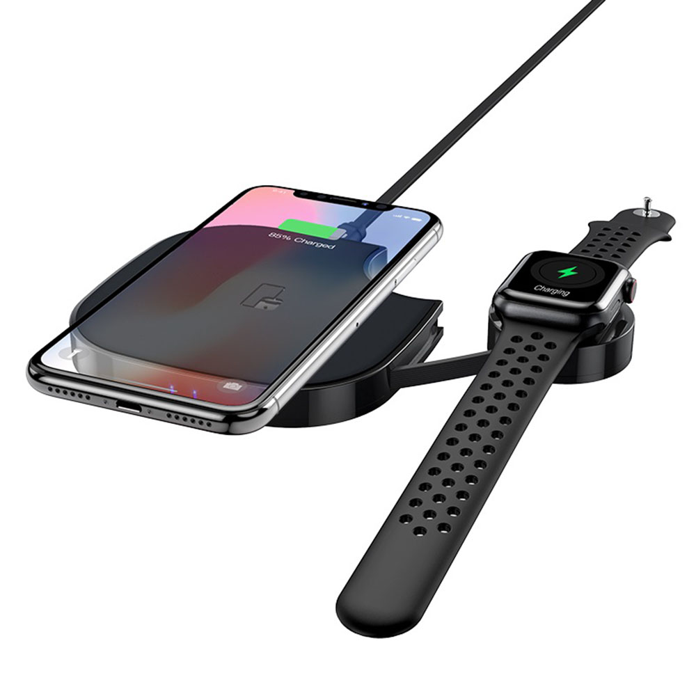 Bezdrôtová nabíjačka HOCO S5 Rich Power 2v1 pre iPhone a Apple Watch čierna