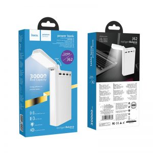 Power Bank HOCO J62 Jove 3x USB 30 000 mAh s LED svetielkom biela