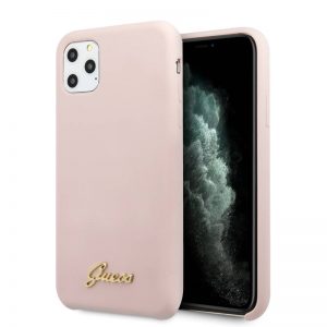Puzdro Guess Silicone Vintage iPhone 11 Pro Max ružové