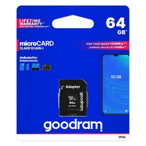 Pamäťová karta micro SD s adaptérom GoodRAM 64GB class 10 UHS1 100Mb/s