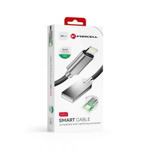 Dátový kábel FORCELL SMART C801 USB - Lightning 2,4A 1m sivý
