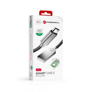 Dátový kábel FORCELL SMART C806 USB - micro USB 2,4A 1m sivý