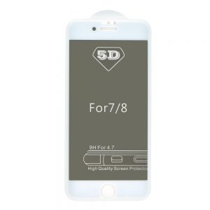 5D Glass Full Glue Privacy ochranné tvrdené sklo - iPhone 7/8/SE 2020 biele #00003256