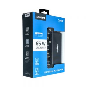Univerzálny napájací zdroj REBEL 65W pre Notebook čierny