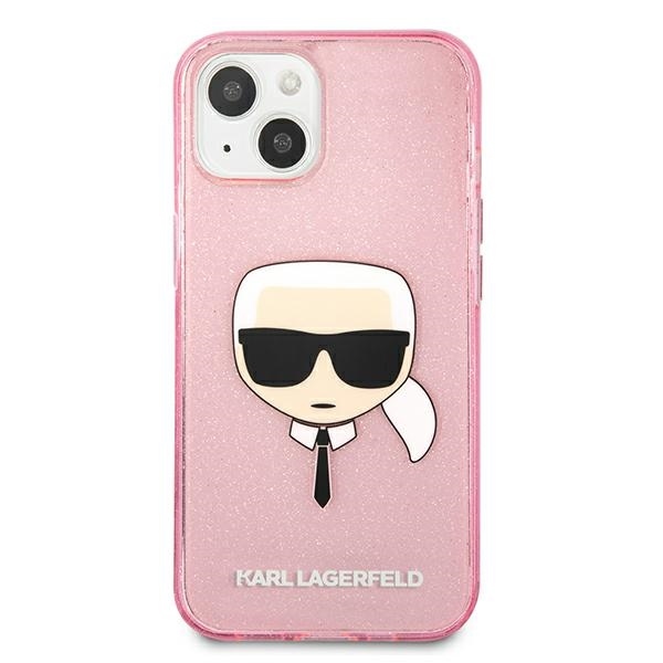 Puzdro Karl Lagerfeld Glitter KLHCP13MKHTUGLP iPhone 13/14 ružové – Obrázok 3