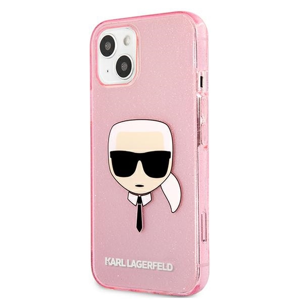 Puzdro Karl Lagerfeld Glitter KLHCP13MKHTUGLP iPhone 13/14 ružové – Obrázok 2