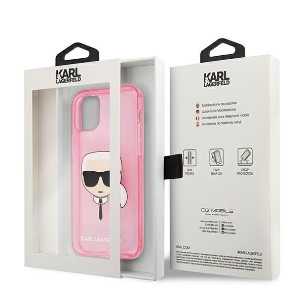 Puzdro Karl Lagerfeld Glitter KLHCP13MKHTUGLP iPhone 13/14 ružové – Obrázok 5