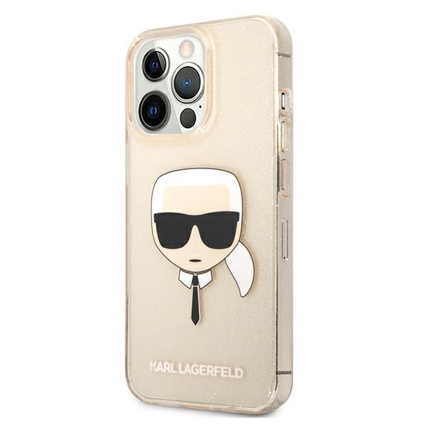 Puzdro Karl Lagerfeld Glitter KLHCP13MKHTUGLGO iPhone 13/14 zlaté – Obrázok 2