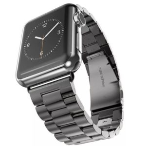 Kovový remienok Steel Link Band pre Apple Watch 45/44/42mm čierny