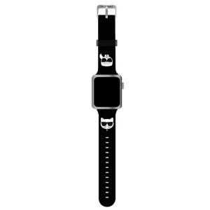 Karl Lagerfeld silikónový remienok KARL AND CHOUPETTE HEADS pre Apple Watch 45/44/42mm (KLAWLSLCKK) čierny