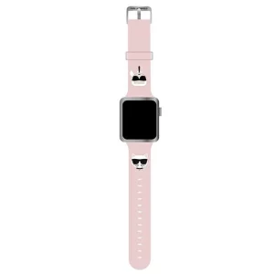 Karl Lagerfeld silikónový remienok KARL AND CHOUPETTE HEADS pre Apple Watch 45/44/42mm (KLAWLSLCKP) ružový