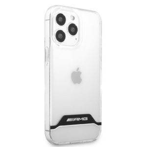 Puzdro AMG White Stripes AMHCP13LTCBW iPhone 13 Pro transparentné