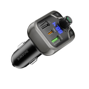 Borofone BC38 FM Transmiter Bluetooth MP3 QC 3.0 PD 20W Type C + 2x USB + micro SD čierny