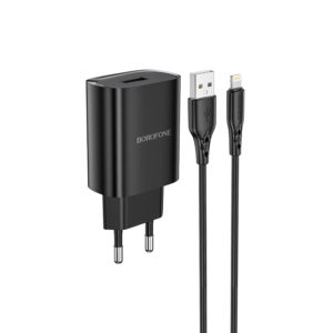 Sieťová nabíjačka Borofone BN1 Innovative USB 2.1A s káblom Lightning čierna