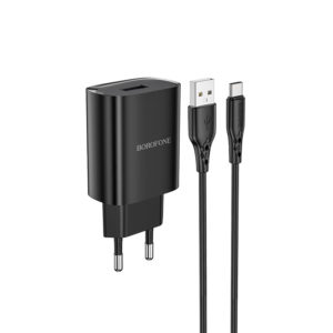 Sieťová nabíjačka Borofone BN1 Innovative USB 2.1A s káblom Type C čierna