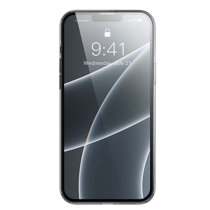 Puzdro BASEUS Simple Series iPhone 13/14 transparentno-čierne – Obrázok 6