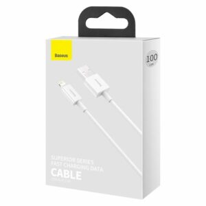 Dátový kábel BASEUS Superior Series USB - Lightning 2,4A s podporou QC 3.0 – 1m biely (CALYS-A02)