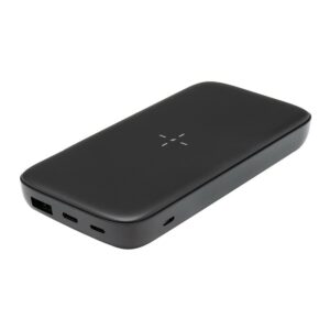 Power Bank MobilNET Wireless 10000 mAh QC 4.0 USB A + Type C + Lightning čierna