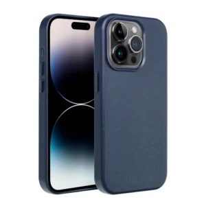 Puzdro Leather MagSafe Cover - iPhone 12 modré