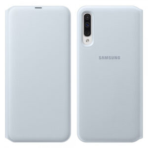 Knižkové puzdro Samsung EF-WA307PWE Galaxy A30s/A50 Wallet Cover biele