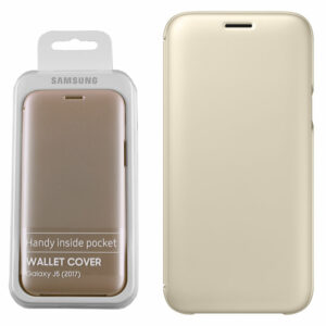 Knižkové puzdro Samsung EF-WJ730CFE Galaxy J7 2017 Wallet Cover zlaté