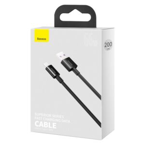 Dátový kábel BASEUS Superior Series USB - Type C 66W (11V/6A) s podporou rýchleho nabíjania – 2m čierny (CATYS-A01)