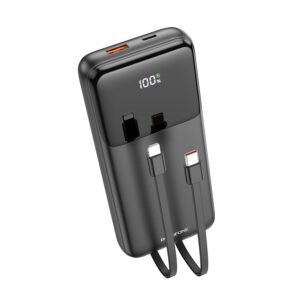Power Bank Borofone BJ22A PD QC 3.0 22,5W 20 000 mAh so vstavaným Type C a Lightning káblom čierna
