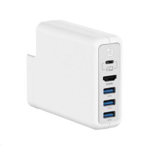 DockCase P1 HD87 adaptér s HUB pre MacBook (USB-C/4K HDMI/3x USB) s káblom USB-C/USB-C biely