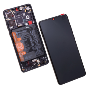 Huawei P30 (ELE-L09) – Originál LCD displej a dotyková plocha s rámom + batéria Aurora Blue (Service Pack)
