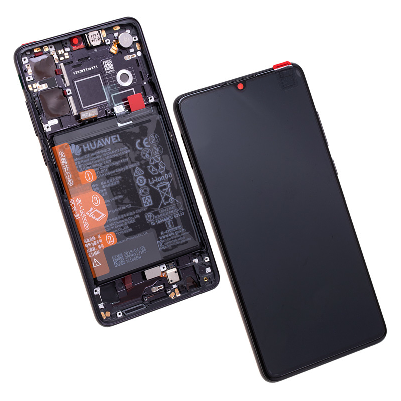 Huawei P30 (ELE-L09) – Originál LCD displej a dotyková plocha s rámom + batéria Aurora Blue (Service Pack)