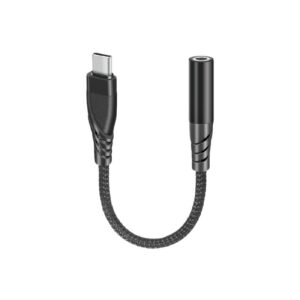 Redukcia HF STURDO USB-C - 3,5mm Jack čierna
