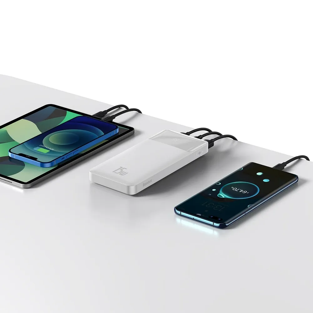 Power Bank BASEUS Bipow Overseas Edition – 10 000 mAh PD 15W biela – Obrázok 5