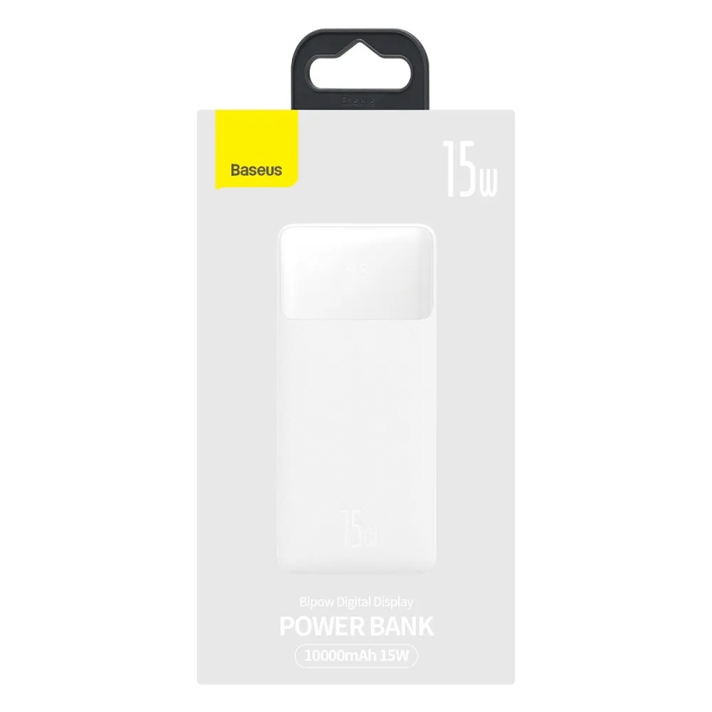 Power Bank BASEUS Bipow Overseas Edition – 10 000 mAh PD 15W biela